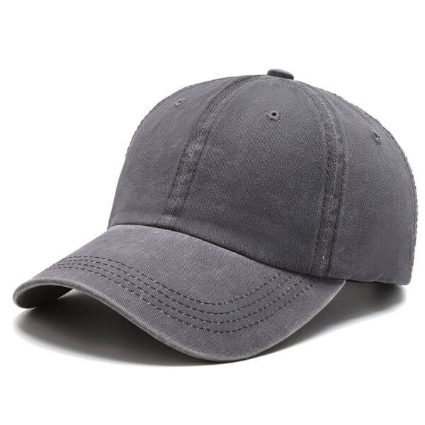 Keps Vintage Distressed Jeans Tvättad Strapback Grå grå one size
