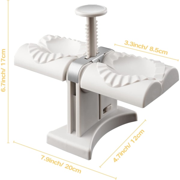Automatisk Dumpling Maker, Dubbelhuvud Dumpling Press Maskin Form, Rostfritt Stål Köksredskap för Dumpling Tillverkning, Gör Två Åt Gången