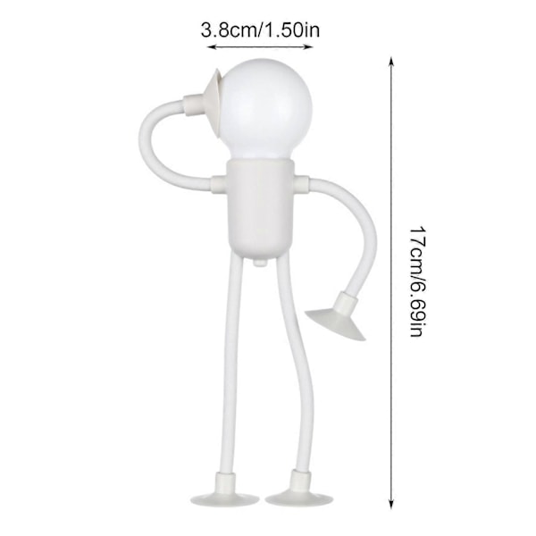 LED Sengelampe Skiftende Form Sjovt Natlys med Sugekop Blødt Lys DIY Form Sødt Lys Black