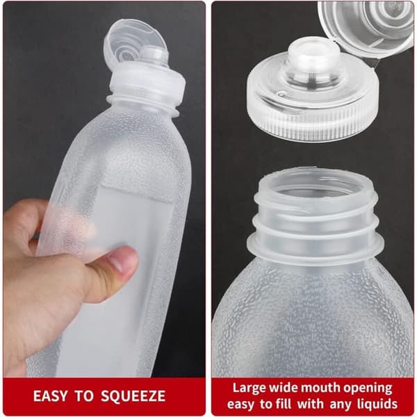 Klemme flasker til krydderier, sauceflasker, olivenoliedispenser, ketchupflasker, 3-pak 17 oz (500 ml)
