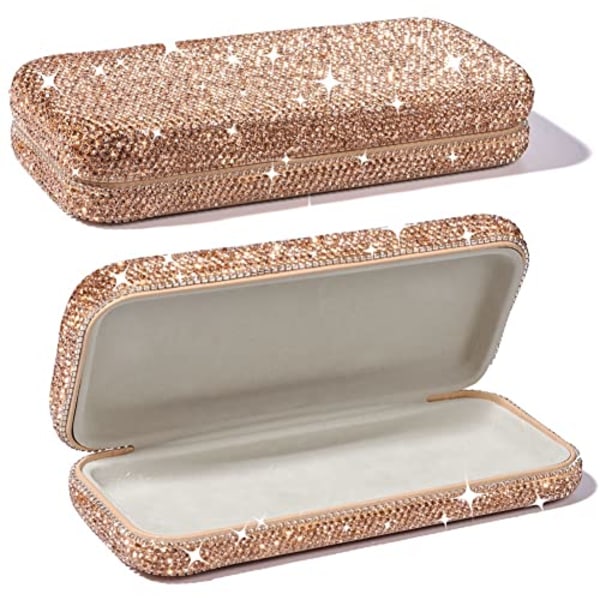 Glitrende rhinestone etui solbriller beskyttende etui