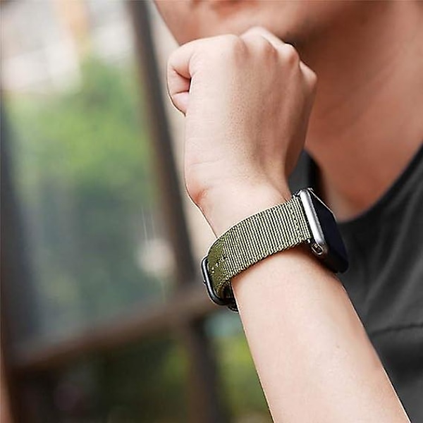 22mm Nylon Canvas Vævet Loop Udskiftningsrem, Armbåndsbeslag Spænde Justerbar Lukning