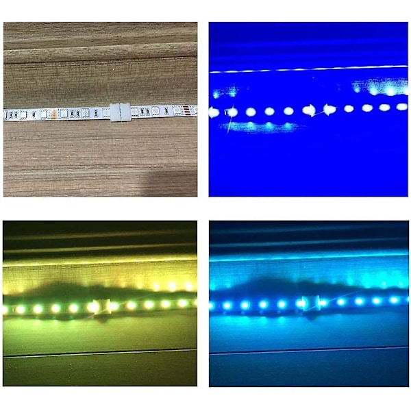 Rgb 5050 Led Strip Connector 4 Pin Quick Strip Connector For 10mm Wide Waterproof And Non-waterproof Smd 5050 Rgb Led Strip, Free Soldering (10pcs) [e