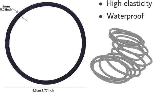 100 stk. 2 mm tykke elastiske hårbånd, elastikker, hestehaleholdere, hårbånd i bulk (sort)