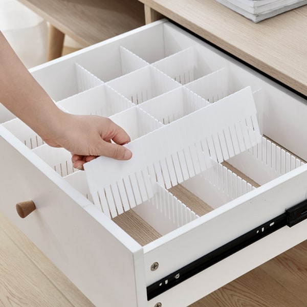 20 Pcs Drawer Dividers, Adjustable Drawer Organizer for