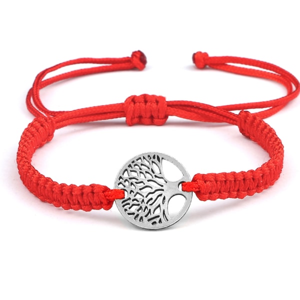 Red Tree of Life Bracelet for Girls Kids 925 Sterling Silver