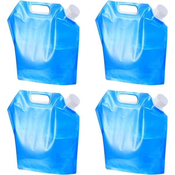 4-pack vattenbehållare, 5L hopfällbar dricksvattenbehållare för bil, hopfällbar vattenpåse för utomhusbruk, sport, vandring