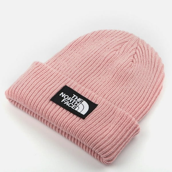 Unisex Varm Vinter Klassisk Stickad The North Face Casual Beanie Hatt Dam Herr (rosa)