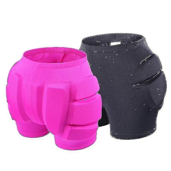 Konståkning Höftskydd Vadderade Sportskydds Shorts-YUHAO Pink S