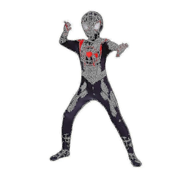 3-12 -vuotiaiden lasten Spider-Man: Miles Morales Cosplay -asu haalari-i 6-7 Years(140CM)