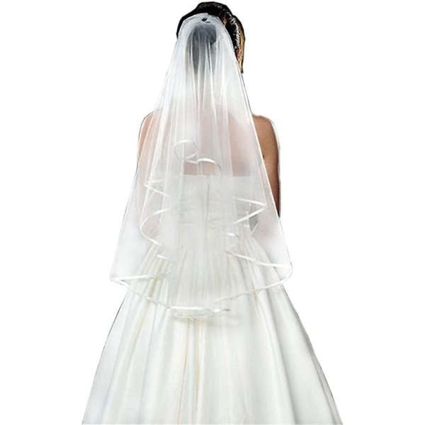 NUREINSS short wedding veil in tulle with comb for wedding, bachelorette party