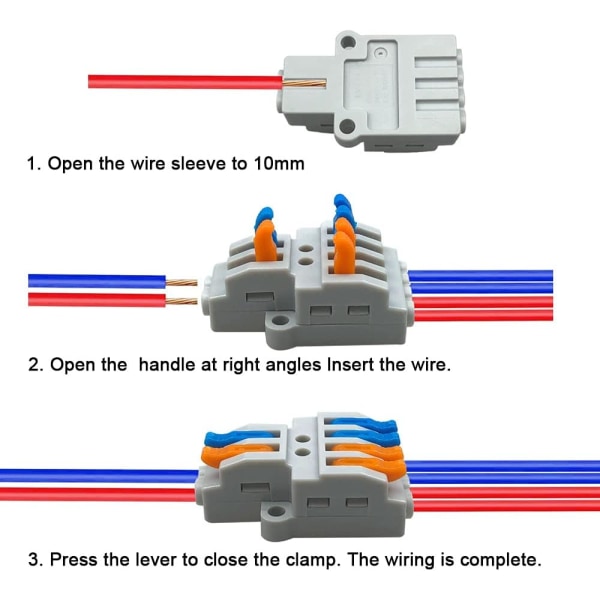 9 Premium Lever-Nut Trådforbindere, 2 ind 4 ud Kompakt