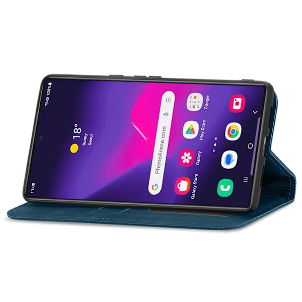 Retro Skin Feel Magnetisk Lær Telefondeksel Blue For Samsung Galaxy S25 Ultra 5G