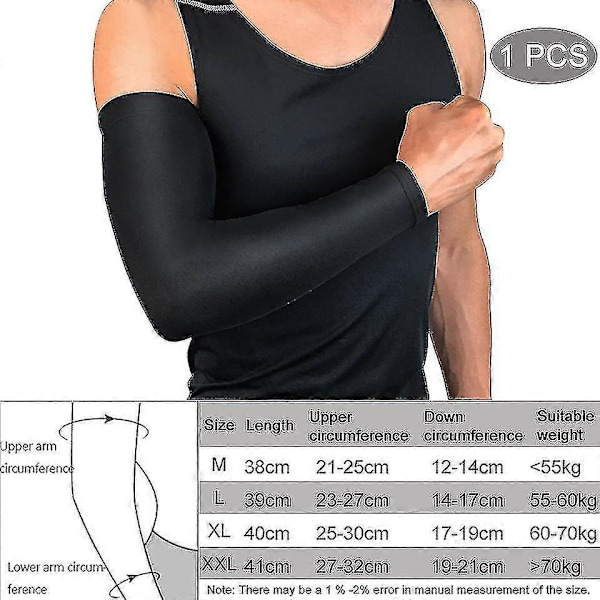 Andningsbara, snabbtorkande, UV-resistenta löparärmar, basketarmbågsskydd, träningsarmbågsskydd HY A Black XL
