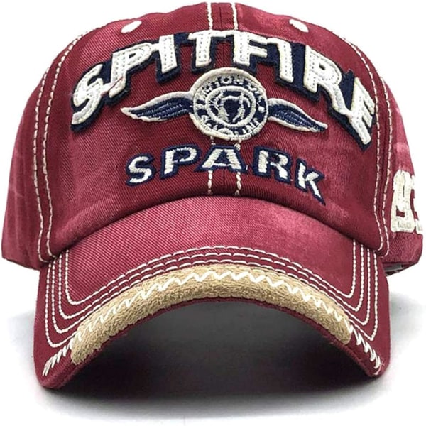 Punainen Retro baseball cap Unisex säädettävät metallisoljet