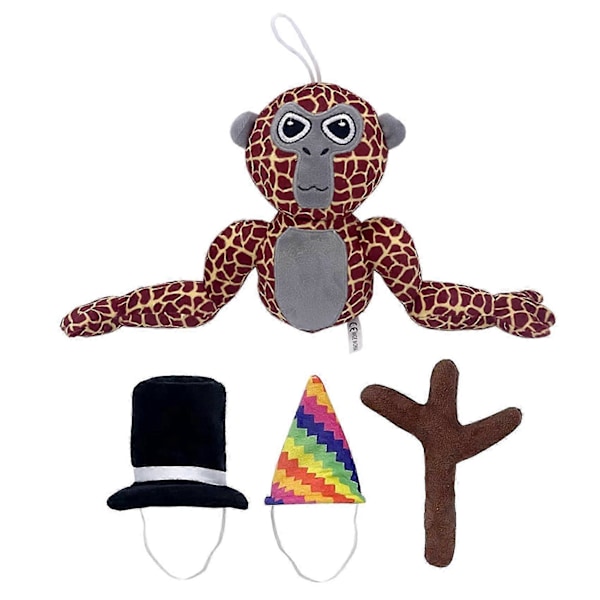 Gorilla Tag Färgglad Gorilla Docka Plyschleksak Flower gorilla accessories