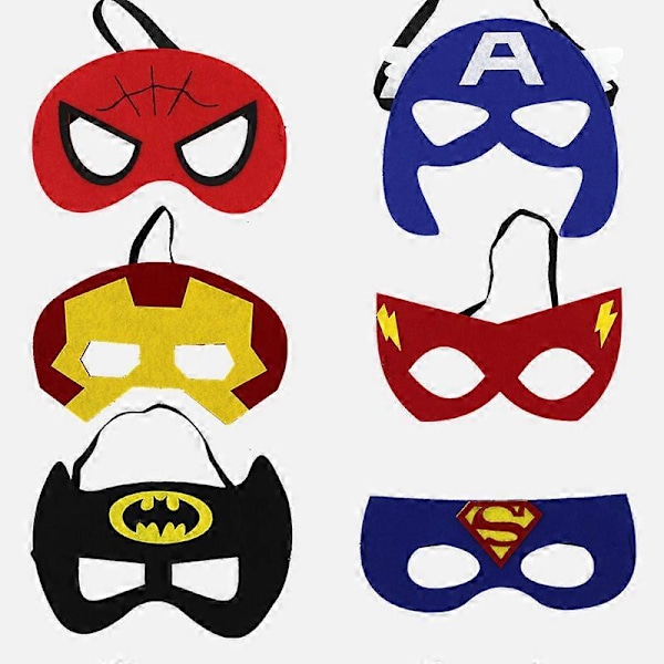 Tecknad Superhjälte Cosplay Mask Halloweenfest Vuxen Utklädnad Kostym Mask Barn Födelsedagsfest Superhjälte Favör Gåvor 31PCS