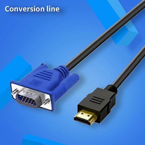 1,5 m HDMI-kompatibelt til VGA-kabel Anti-interferens Høj Klarhed HDMI-kompatibelt Han til VGA Han Konverter til Desktop JIKAIX