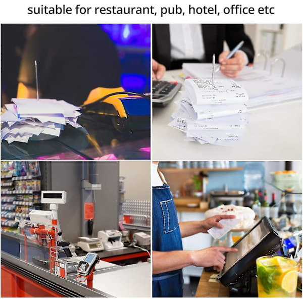 4 st Kvittenshållare för Skrivbord, Spik för Kvitton Checkar Räkningar Gaffel för Restaurang