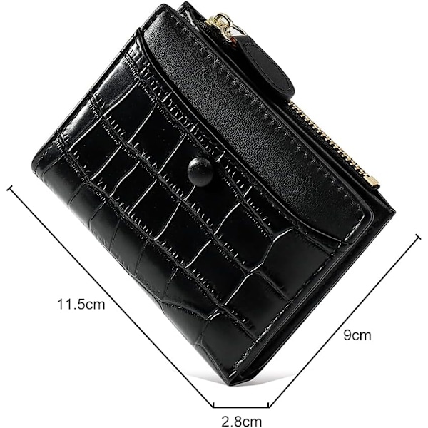 Små Plånböcker för Kvinnor Mode Stenmönster Tjejplånbok Tunn och Lätt Korthållare Organizer Black