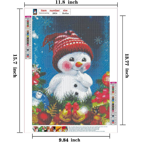 DIY 5D Diamond Painting Anime Kits, (Snowman/Christmas)