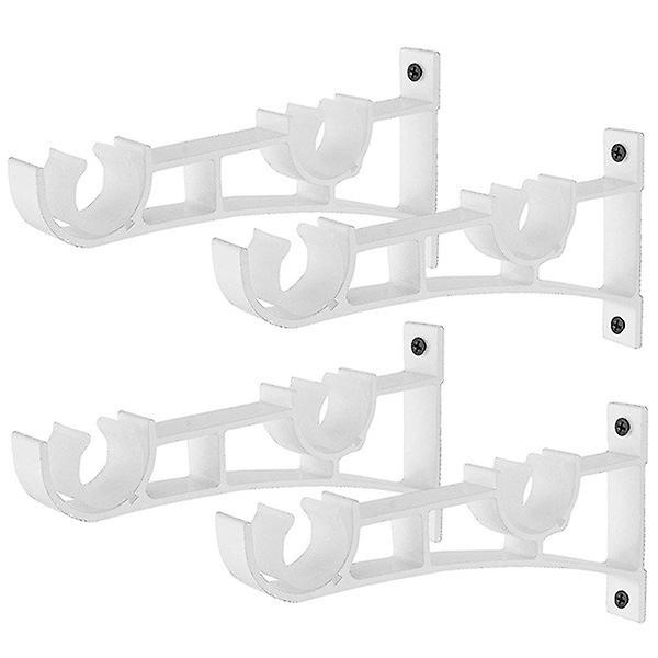 4pcs Tringle  Rideau Supports en Alliage d'aluminium Double Support Porte-Tringle  Rideaux (Blanc)-PHWJ