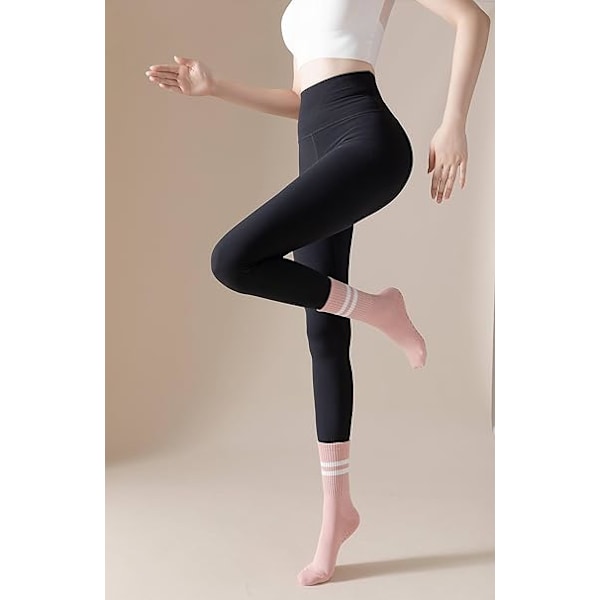 Skridsikre Yoga Grip Pilates Sokker til Kvinder og Mænd Anti Skrid Sokker til Ballet, Hospital, Dans, Trampolin, Barre Pink