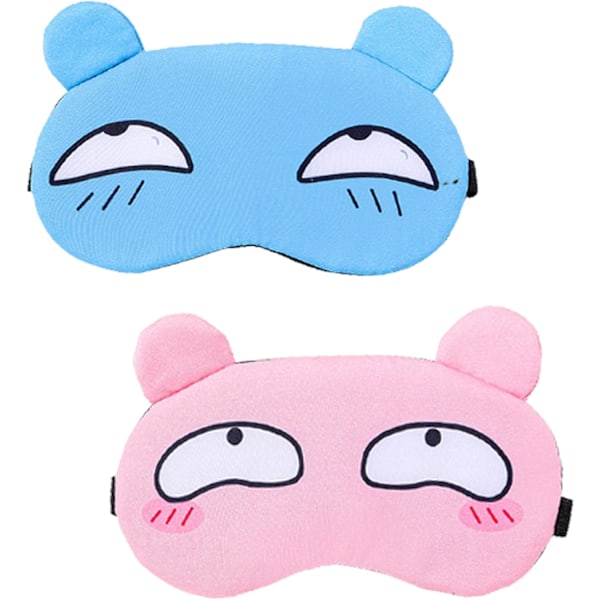 2-pack Söta Sovmasker, Mjuka Fluffiga Sovmasker Vilo-ögonmasker Rese-sovmasker Barn Pojkar Flickor Damer Män Universal