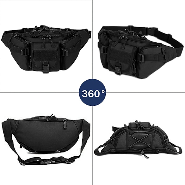 Taktisk Fanny Pack Menn Kvinner Militær Molle Belteveske Multifunksjonsveske for Reise Fotturer Camping Trekking Sykling Jakt Sport