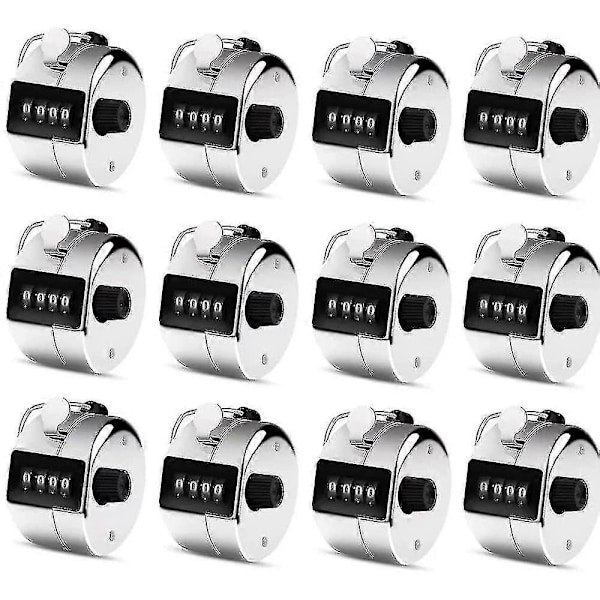 12 stk. Håndteller 4-sifret rundeteller 8PCS