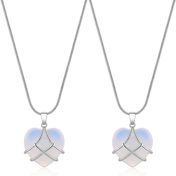 Htooo Bestevenn Halskjede For Kvinner Jenter Diamant Slott Rosenkvarts Hjerte Opal Halskjede For Kvinner Jenter, Vennskap N