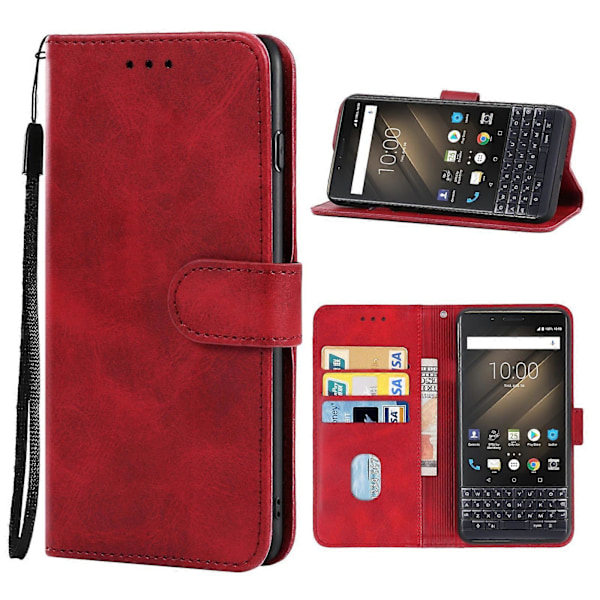 Læder telefoncover til Blackberry KEY2 Red