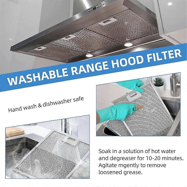 3 stk. W10169961A Hættefilter til Jenn Air Køkkenhætte - Udskiftning af Aluminium Ventilationsfilter 12x10,5 tommer
