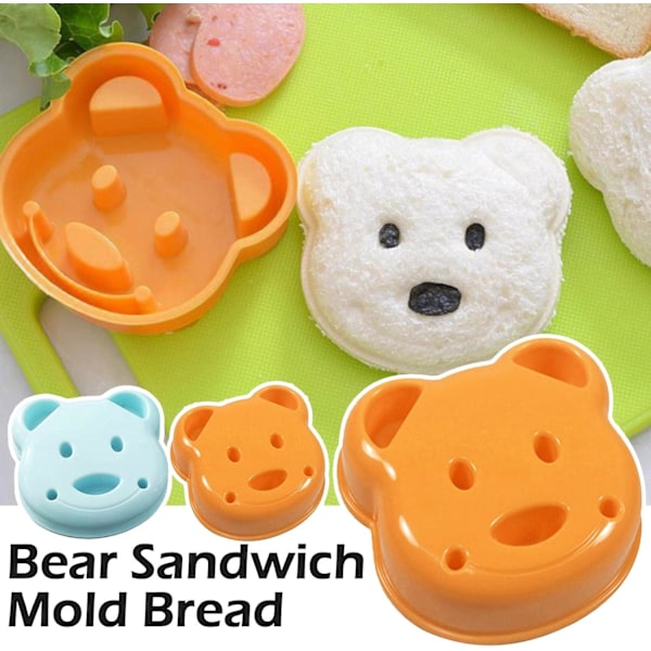 Morgenmadsbjørn Sandwichform Brød Kiks Fremstillingsværktøj Husholdningsform Prægeværktøj Tilbehør Kage Orange