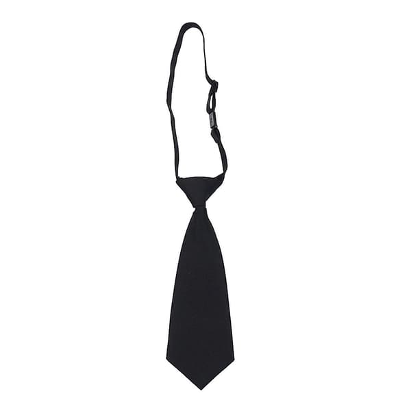 Skoleslips for gutter, barneslips for bryllup, ensfargede slipsklemmer Black