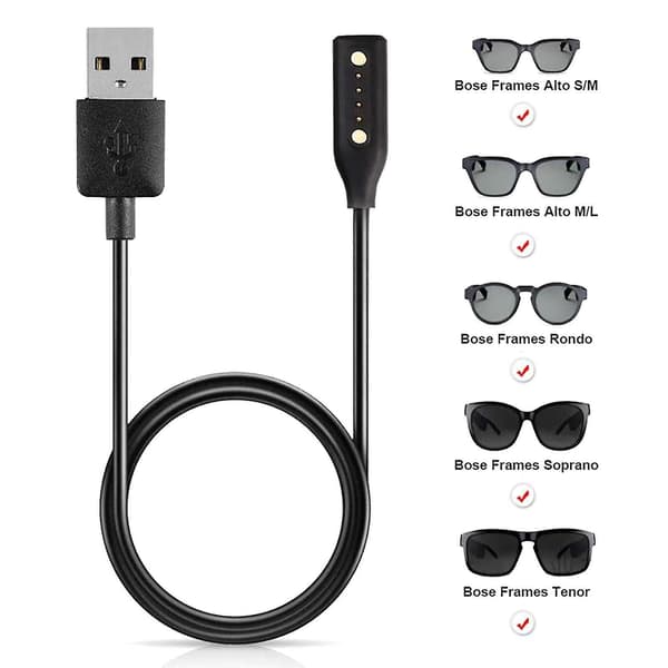 60 cm Fleksibelt USB-ladekabel Bluetooth-kompatibel Brilleoplader til Bose