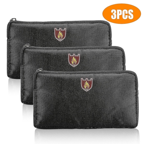 Brandskyddad vattentät dokumentpåse filmapp Cash Pouch Safe Bag Case2Pcs