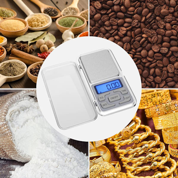 Professional Digital Precision Scale, 0.01g-500g, Mini Multifunctional Kitchen Scale with Backlit LED Display, Pocket Scale,A