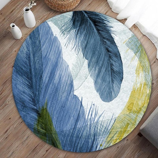 Round Pattern Carpet, Non-Slip Floor Mat Fluffy Rug Behind Sofa Bed Chair for Bedroom Living Room Decoration(15.75 inch)