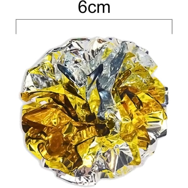 Krøllede bolde, 40 stk. Kattelegetøjsbold skinnende krøllede knitrende bolde legetøj til kattekilling, 4 farver (6 cm)
