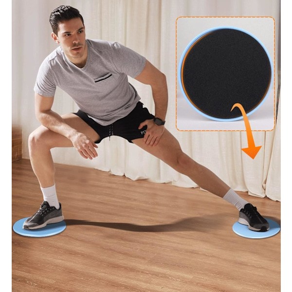 Dobbeltsidede Glidende Diske Core Sliders Ultimativ Core Træner Gym, Tæppe og Hårdt Gulv Trænings Glidende Diske Dobbelt Hjem Blue