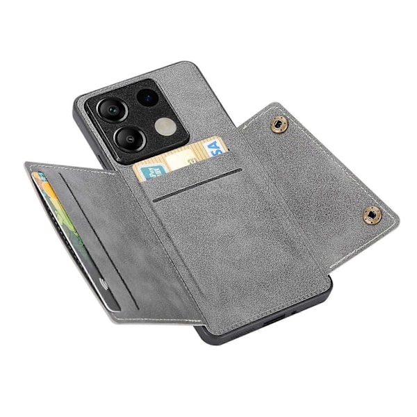 Xiaomi Redmi Note 13 5G -kotelo PU-nahkaa+TPU, pudotussuojaava puhelinkuori korttipaikalla Style C