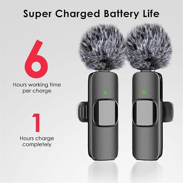 3 i 1 Trådløse Lavalier Mikrofoner til IPhone, Android, Kamera, USB-C Mikrofon, Mini Mikrofon