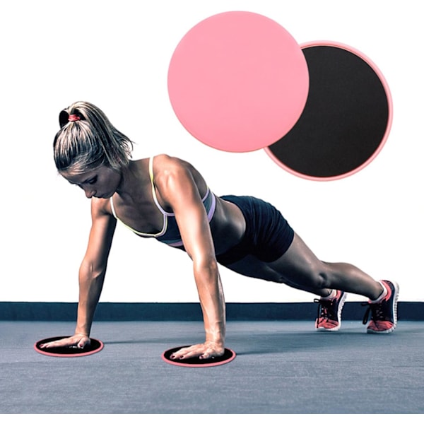 Dobbeltsidede Glidende Diske Core Sliders Ultimativ Core Træner Gym, Tæppe og Hårdt Gulv Trænings Glidende Diske Dobbelt Hjem Pink
