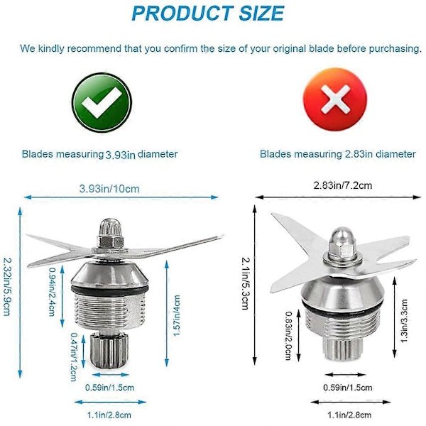 Blenderknivblad Erstatning for VitaMix 105733 A2300 A2500 A3300 A3500 Pro750 7500 5300 Blend
