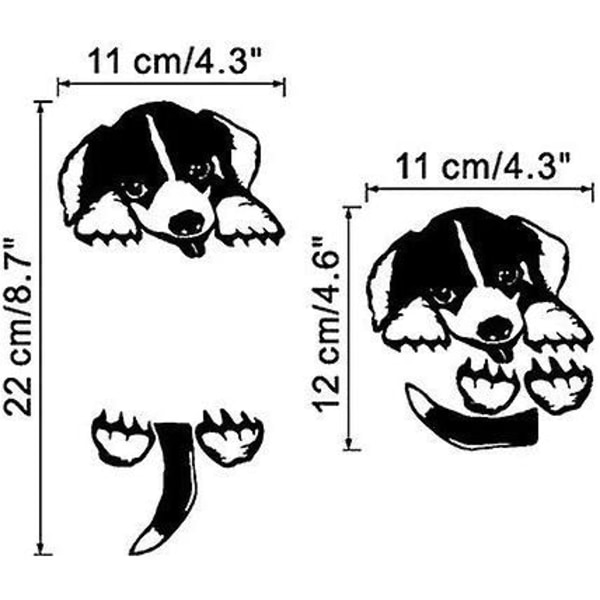 Sød hundemode klistermærke switch PVC vægklistermærker søde dyreklistermærker 3D vægkunst dekorativ switch