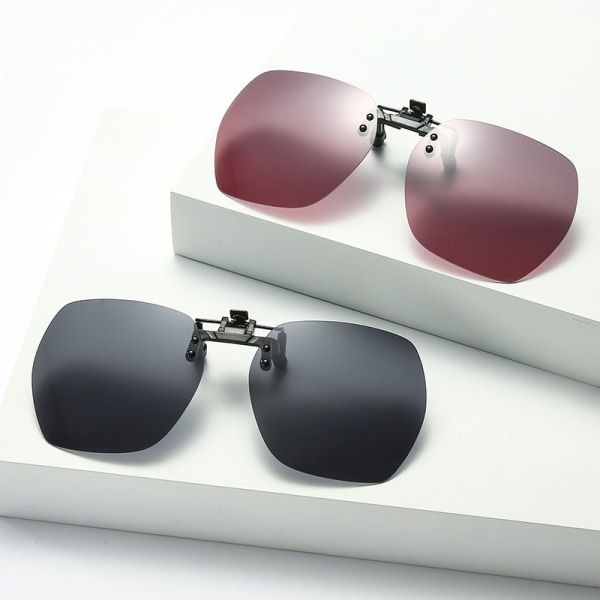 Polariserad Clip On Solglasögon över Glasögon - Mörkgrön Flake