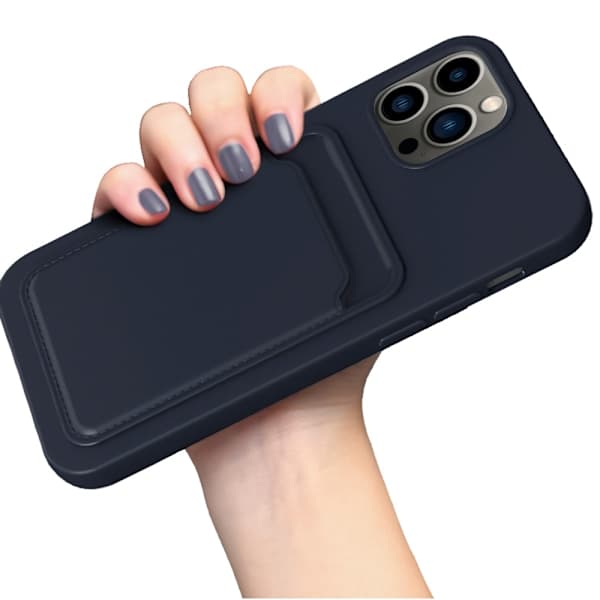 iPhone 13 - Cover med kortholder mørkeblå, A