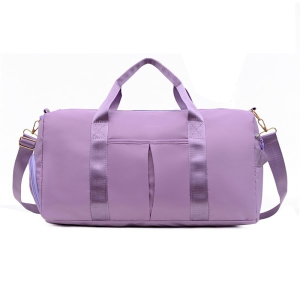 Gymväska för kvinnor och män, liten sportväska med våtfack och skofack, resväska, Weekender Lila Purple 45x24x23 cm