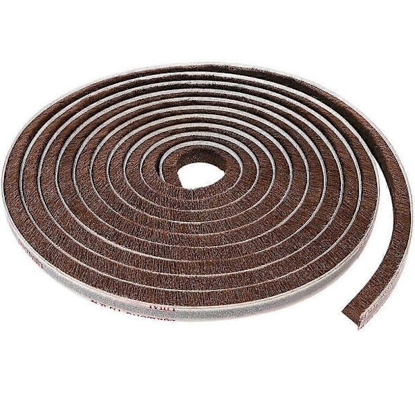 Vindtät Dörrlist Tejp Borste Tätningslist Dörr- och Fönstertätning Självhäftande brown 7x6mm